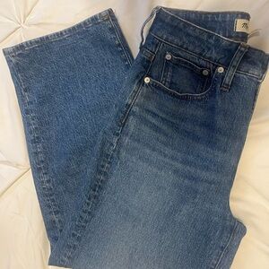 Madewell Blue Wide-Leg Crop Jeans